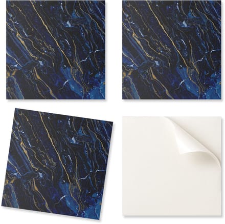 Set bedrukte vinyltegels - Slaapkamerdecoratie Abstract marmerpatroon 4x50x50 cm