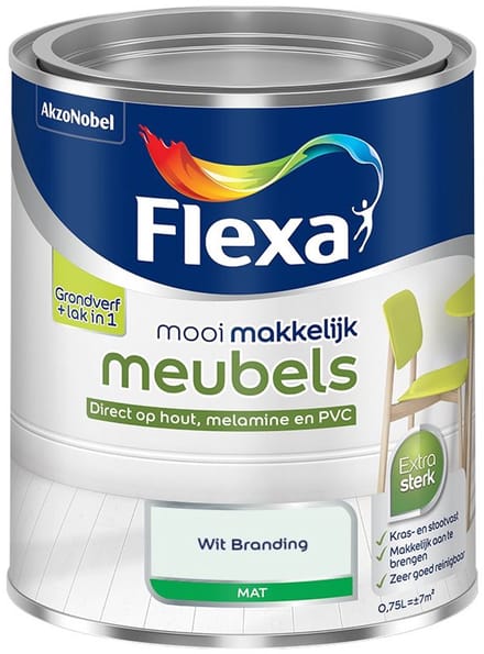 Flexa - Mooi Makkelijk Meubels Mat - Wit Branding - Mengverf - 750 Ml