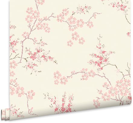 Laura Ashley Oriental Blossom Behang - Bloemen - 10mx52cm - Roze