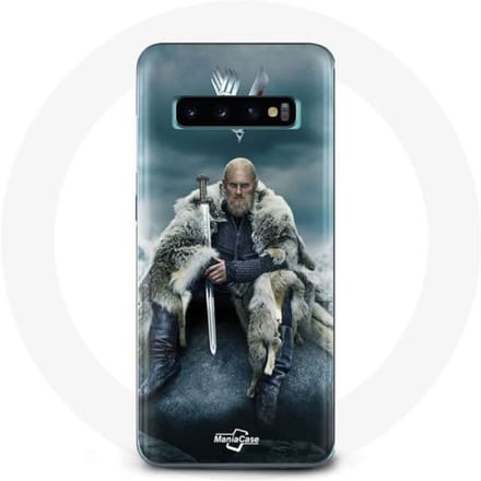 Coque - Vikings - Samsung Galaxy S10 Edge - Rigide - Protection - Logo Ragnar Lothbrok gris