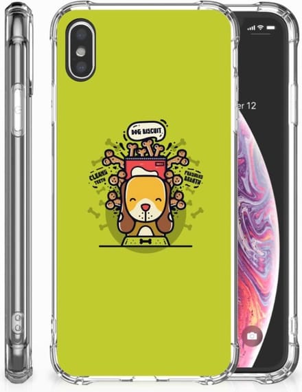 Apple iPhone Xs Max Stevig Bumper Hoesje Doggy Biscuit