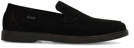 Manfield - Heren - Zwarte suède loafers - Maat 41