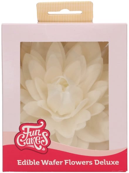 FunCakes Eetbare Bloemen Deluxe - Papieren Bloem - Dahlia Wit Groot - pk/1