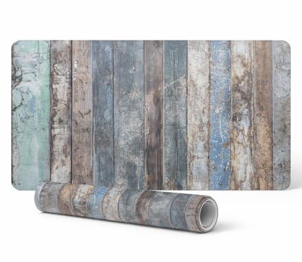 Antislip bureauonderlegger met print van oude vintage planken, 90x45 cm