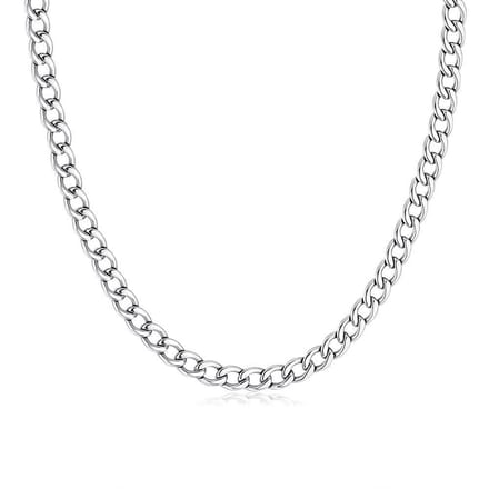 Twice As Nice Halsketting in edelstaal, gourmet 7 mm 50cm+5cm