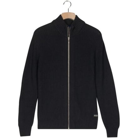 Baileys Vest Uni Color Cotton Fullzip Allover Structure Knit Navy / male