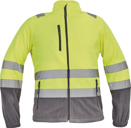 Cerva SEVILLA high-vis FLEECE jas 03460002 - HV Geel/Grijs - L