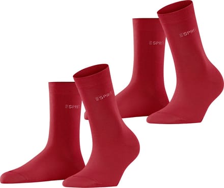 Esprit Uni 2-Pack eenkleurig katoen multipack sokken dames roze - maat 35-38