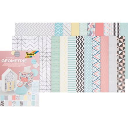 Folia motiefpapier Geometrie ft 24 x 34 cm, blok met 20 vel