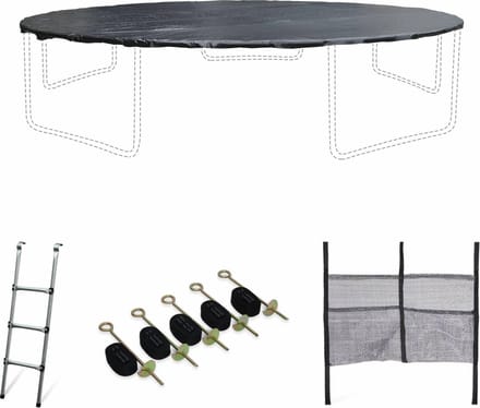 sweeek - Accessoireset voor trampoline met een diameter van 250 tot 490 cm