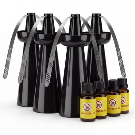 ByeByeFly Vliegenventilator Set 4 Stuks - Mechanisch - BBQ, Terras & Camping