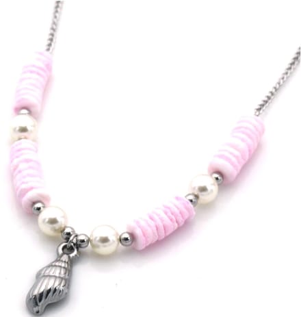 Dames Ketting - Zilver - Schelpen Design - Roestvrijstaal (RVS) - 45CM