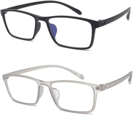 2-Pack Flexibele Leesbril Breed + Blauwlichtfilter - Lichtgewicht en Breed Montuur (140 mm)