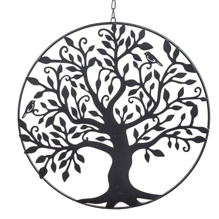 Levensboom - Hanger - Ø 30cm - Bruin - Metaal - incl. Ketting 45cm