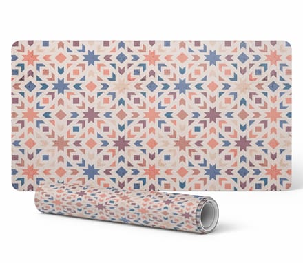 Duurzame gamingmat met geometrisch retropatroon, 90x45 cm