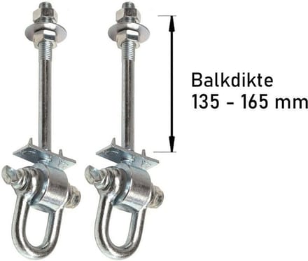 2 Stuks Schommelhaken met Gelagerde Harpsluiting M12 190mm