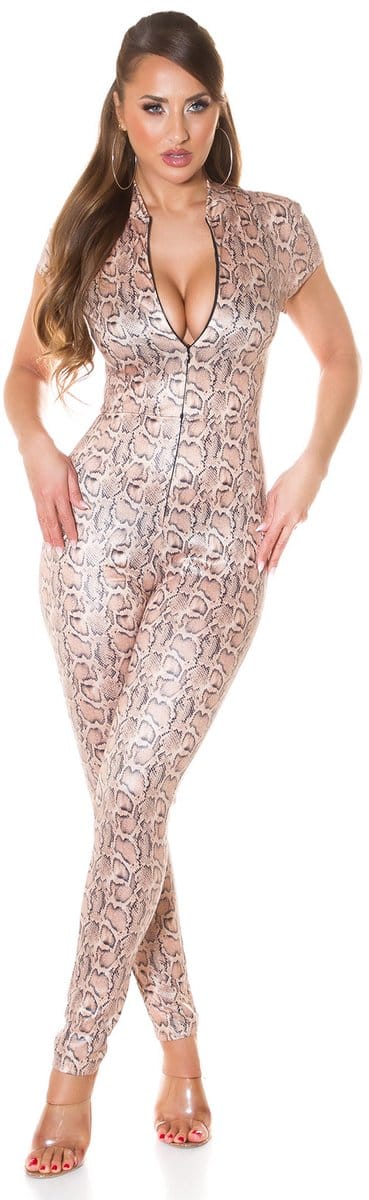 Wetlook dierenprint jumpsuit M