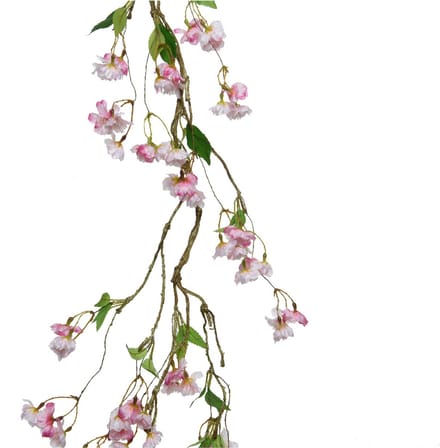 Everlands Kunstbloem/bloesem takken slinger - lichtroze - 130 cm