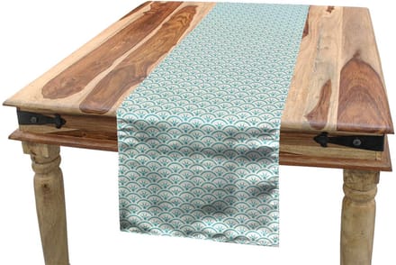 ABAKUHAUS Tafelrunner 40x225 – oceaanstijl blauw-wit, polyester, wasbaar