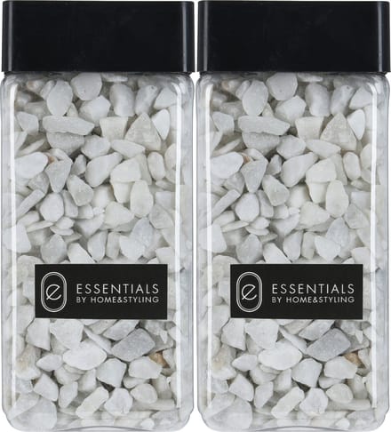 Decoratie steentjes/hobby steentjes - Wit - 1100 ml - 9/13 mm