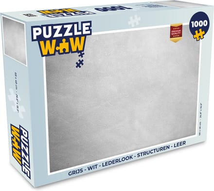 Puzzel Leer - Structuur - Lederlook - Grijs - Legpuzzel - Puzzel 1000 stukjes volwassenen