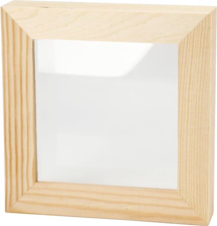 3D lijst met glas, D: 2,5 cm, afm 12,3x12,3 cm, 1 stuk