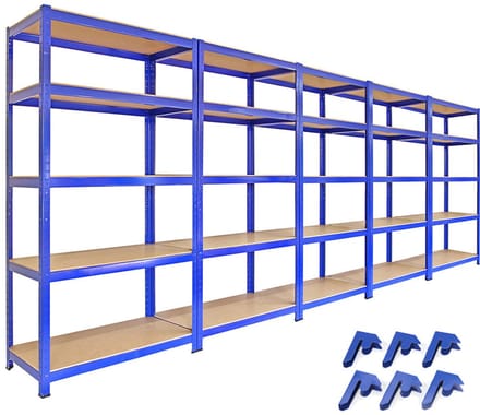 T-rax stelling & koppelstukken - blauw - 5x90 cm - 280kg/plank
