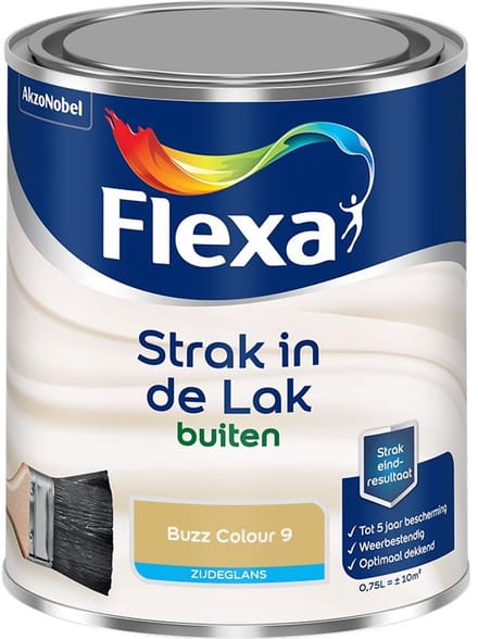 Flexa - Strak In De Lak Buitenlak Zijdeglans - Buzz Colour 9 - Mengverf - 750 Ml