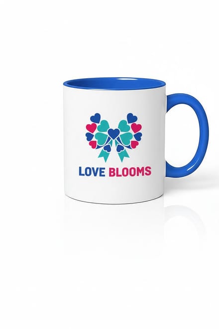 Mok "Love Blooms" met Hartenstrik | Romantische Liefdesbloei Beker