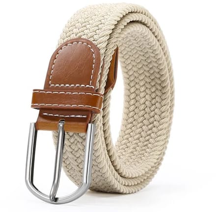 Go Go Gadget - Elastische Geweven Riem-Gevlochten, Rekbaar, Camel-Look