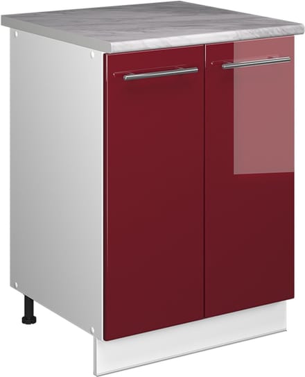 Vicco Wastafelkast Fame-Line, Bordeauxrode hoogglans/Wit, 60 cm