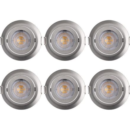 Monzana Spotjes Krog - 6 Stuks LED Dimbaar Draaibaar - Zilver