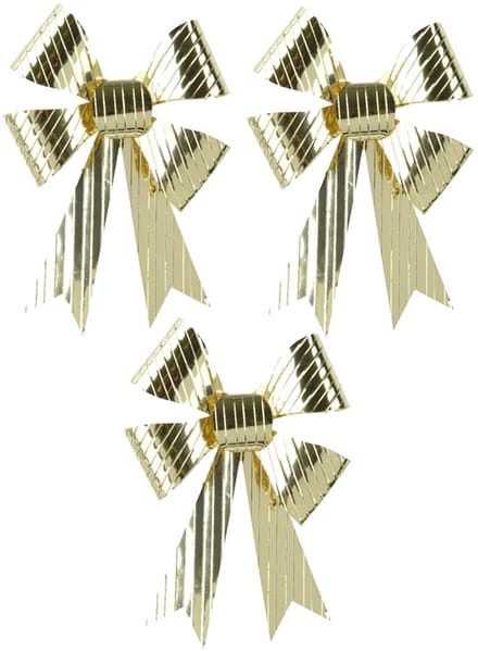 Decoris Decoratie strikken - 3x st - goud - 14 x 10 cm - strikjes