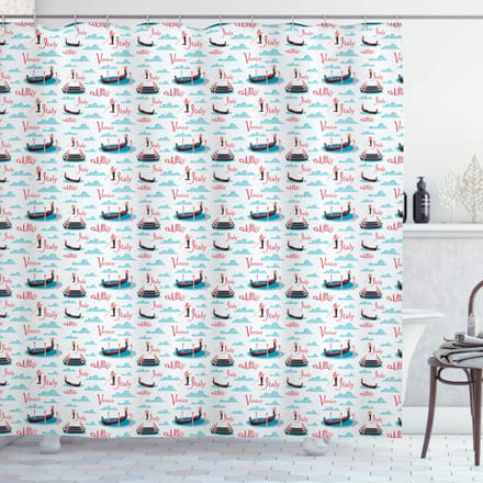 ABAKUHAUS Italiaans Douchgordijn – 175x180 cm – Polyester, waterafstotend
