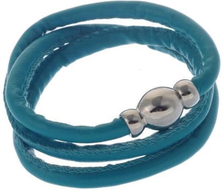 Behave - Wikkelarmband turquoise - Zilverkleur sluiting - Zomerstijl