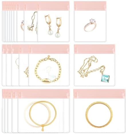 Juwelen Reispouches Set van 20 - Duidelijke Organiser Tasjes voor Sieraden