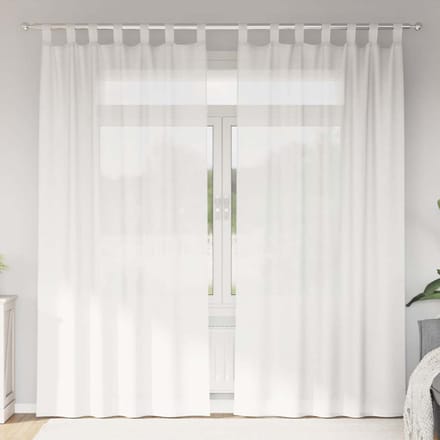 vidaXL - Gordijnen - met - lussen - 2 - st - 140x245 - cm - wit
