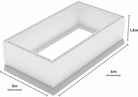 Zwembad blokkenset - 6,00 x 3,00 x 1,50 m