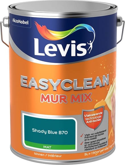 Levis - Easyclean Mur Mat Mix - Shady Blue B70 - Mengverf - 5 L