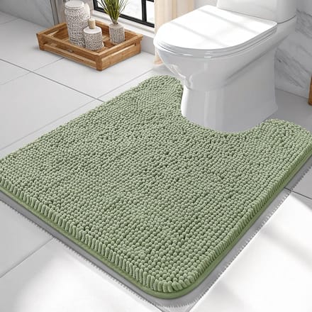 Toiletkleed - Badkamertapijt - Douche - Extra Zacht - 61 x 61 cm - Saliegroen