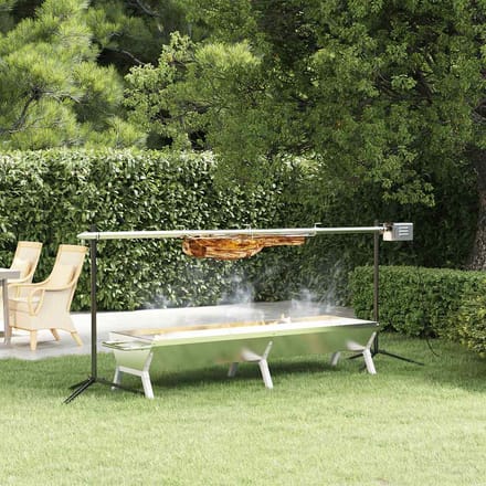 vidaXL - Barbecue - grill- - en - bakset - automatisch - roestvrij - staal