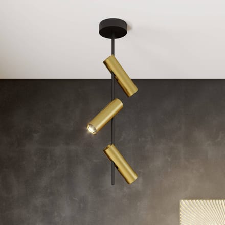 SIGMA Plafondspot Leda 3, 3-lamps, zwart-goud