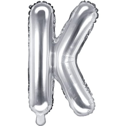 Partydeco - Folieballon Zilver Letter K (35 cm)