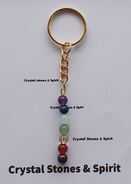 Sleutelhanger "De Zeven Chakra's" goudkleurig