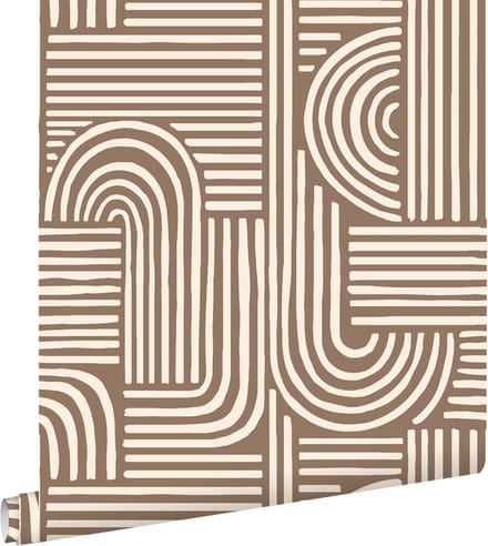 ESTAhome behang grafisch 3D motief bruin - 50 x 900 cm - 131699