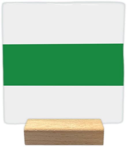 Groningen - Keramische decoratie tegel - incl. houten presenteerblok