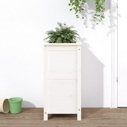 vidaXL - Plantenbak - 40x40x78 - cm - massief - grenenhout - wit