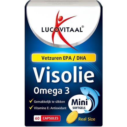 Lucovitaal Visolie Omega 3 Mini Softgels 60 stuks – Compacte Capsules met Vitamine E