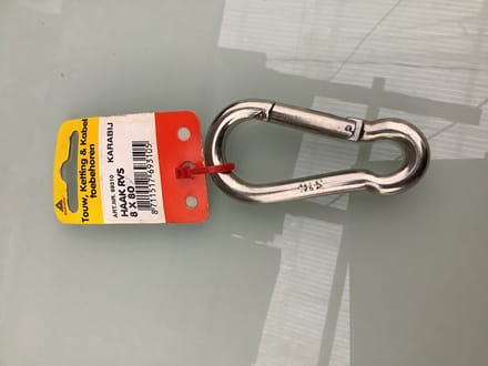 Deltafix. Karabijn haak. RVS. 8.0 x 80 mm