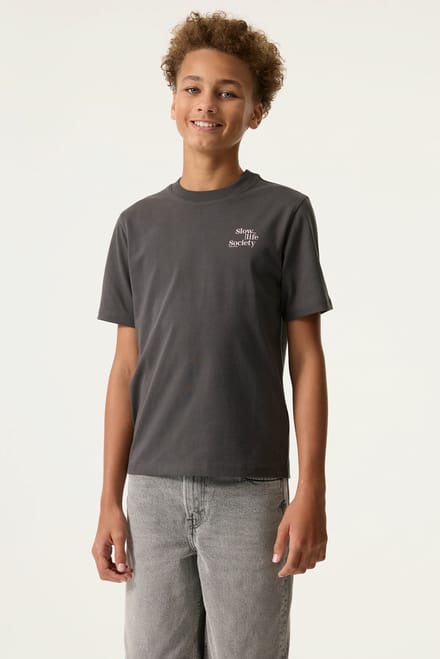GARCIA Jongens Print T-shirt Grijs Korte mouw